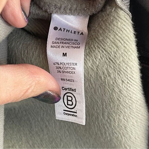Athleta Cozy Karma Side Zip Funnel Neck  Sweatshirt Sz M Gently Loved - Picture 3 of 10